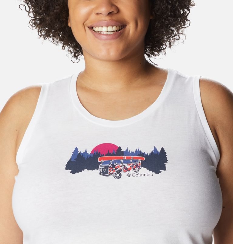 Women's Columbia Bluff Mesa Tanks White | Plus Size CA-U1A38